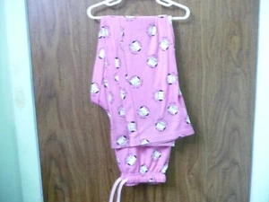 GIRLS PANTS BASIC EDITION PINK WITH CATS SAYS DO NOT DISTURB SIZE LARGE GIRLS - Picture 1 of 2