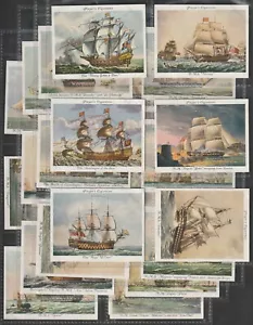 PLAYERS Cigarette Card Set OLD NAVAL PRINTS 1936 - HMS Victory Vanguard Juno Ex. - Foto 1 di 9
