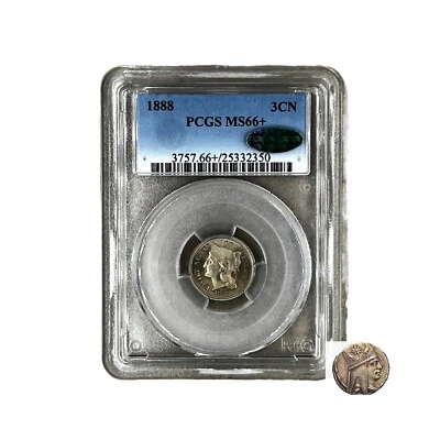 Liberty head three cent nickels PCGS MS66+ CAC 1888 - Image 1 of 4