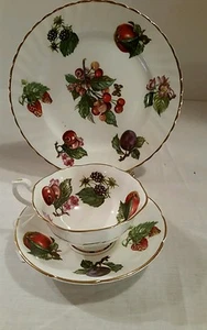 Vintage CROWNFORD Trio Fruit Design  Fine Bone China,  England  - Imagen 1 de 3