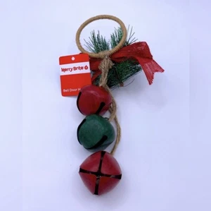 Jingle Bell Door Hanger Holiday Decor Christmas Decorations Red Green - Picture 1 of 4