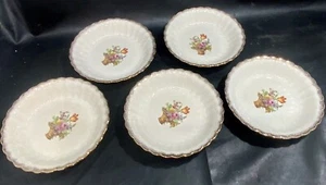 5 Golden Ware By Sebring USA Warranted 22K Bowls Floral pattern flower basket - Imagen 1 de 4