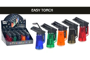 ACCENDINO EASY TORCH FREESTYLE 1 FIAMMA JET OSSIDRICA TRASPARENTE WWJ802 - Picture 1 of 1