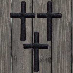 Mini Cross Embroidered Patch — 3-Pack — Iron On - Picture 1 of 1