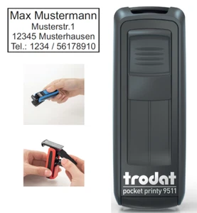 Taschenstempel Pocket Stamp Trodat Mobile Printy 9511 / 9512  bis 5 Zeilen - Picture 1 of 3