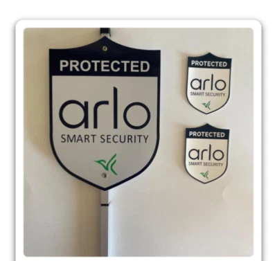 Arlo Protected Smart Security Yard Sign “ aluminum”- New And With 2- 3M Stickers