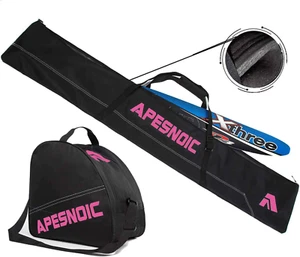 Padded Two-Piece Ski and Boot Bag Combo - Water-Resistant Travel Bag Fits Skis u - Picture 1 of 12