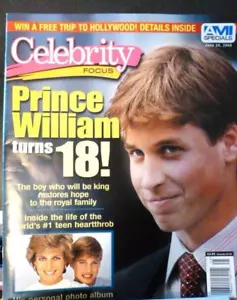 PRINCE WILLIAM Princess Diana Celebrity Focus Magazine June 20, 2000 Pristine - Picture 1 of 6