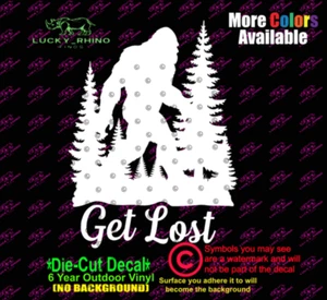 Calcomanía adhesiva de vinilo para ventana de coche Big Foot Get Lost Wild Wilderness - Imagen 1 de 4