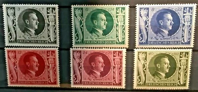 Germany Third Reich 1943 MNH - Hitler's 54th Birthday - Mi-844-849 Sc 231-236 - Image 1 of 3