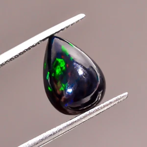 Piedra preciosa suelta cabujón en forma de pera ópalo etíope negro natural 2,5 quilates 12x8x6 mm - Imagen 1 de 3