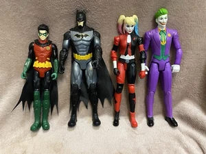 2020 DC Comics Batman + Robin + Joker + Harley Quinn Action Figures Set 30cm - Picture 1 of 7