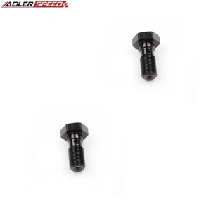 NEW 2x Banjo Bolt M10 x 1.0 Banjo Bolts Brake Aluminum Caliper Fitting Black USA - Bild 1 von 10