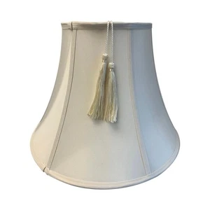 8x16x12 Shantung Lamp Shade Tassel Eggshell Eggshell - Picture 1 of 5