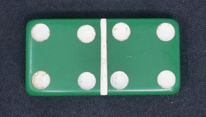 Vintage grün 4/4 Puremco Nr. 616 Standard Marblelike Dominoe Made In USA - Bild 1 von 2