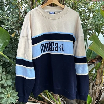 Moletom vintage anos 90 Meca EUA colorblock logotipo gola redonda XXL - Imagem 1 de 4