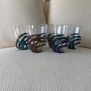 Halloween Skeleton Hand Acrylic Plastic Stemless Wine Glasses 14.5oz Set of 6. - Picture 1 of 4