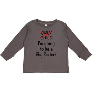 Inktastic I'm Going To Be A Big Sister! Toddler Long Sleeve T-Shirt Only Child - Picture 1 of 5