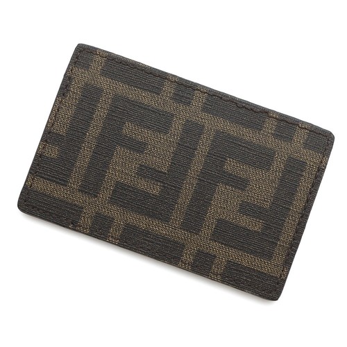 Custodia pass modello FENDI Zucca pelle tela rivestita in PVC nero marrone 7AR911