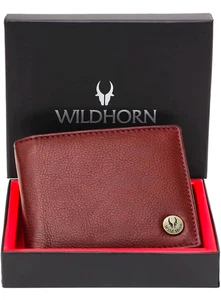 Men Casual, Formal Maroon Genuine Leather RFID Wallet - Mini (5 Card Slots) - Picture 1 of 4