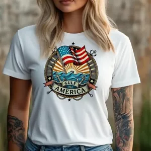 Gulf of america t-shirt patriotic – vintage nautical american flag tee - Picture 1 of 4