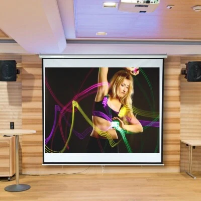 Rolloleinwand 178x178CM Beamerleinwand Mobile Heimkino Beamer Projektor Leinwand - Bild 1 von 4
