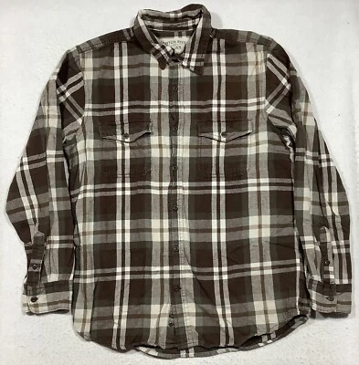 Canyon River Blues Calce Clásico Manga Larga Franela Para Hombre Mediano Marrón Cuadros Foto 1 de 4