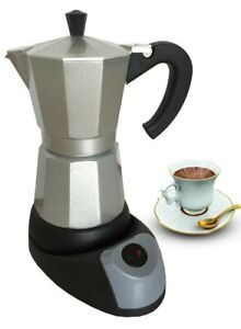 6 Cups Electric Aluminum Espresso Coffee Maker, 480 W,Silver