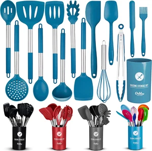Silicone Cooking Utensil Set, 14-Piece Kitchen Utensils with Holder, Safe Food-G - Picture 1 of 7