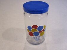 VTG Painted Balloons Brockway Glass Co Jar W/ blue lid ~ 9241