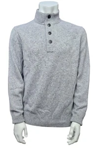 Jersey BARBOUR Para Hombres Colton Media Cremallera Cuello Abotonado Tejido Lana Gris Marl Grande - Imagen 1 de 1