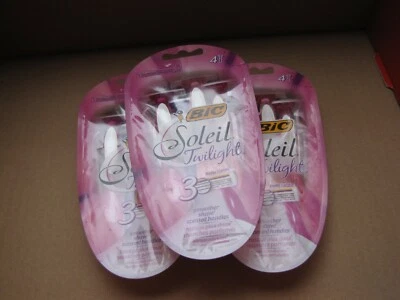 Lote de 3 maquinillas de afeitar BIC SOLEIL suaves perfumadas flexibles de 3 hojas 4 por paquete 12 en total Foto 1 de 4