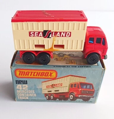 Matchbox #75 Mercedes Container Truck Sea Land with Original Box 1976 England - Image 1 of 4