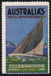 Etiqueta Australia 150 centenario 1938 celebración de Sydney (navegación) sin usar A30486 - Imagen 1 de 1