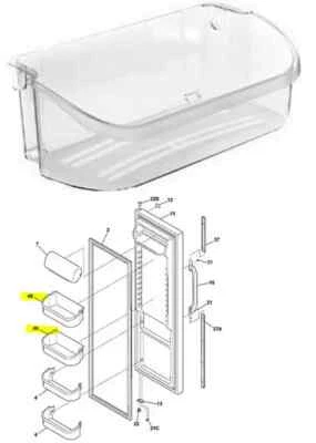 Cubo de estante de puerta superior - Frigidaire FGHS2631PF5A FGHS2631PF2 FPUS2686LF3 FRS6LF7JS3 Foto 1 de 4