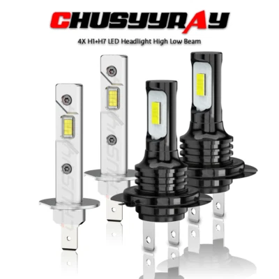 4 bombillas de haz alto/bajo LED H1 H7 blancas 6000 k para Hyundai Sonata Elantra Foto 1 de 4