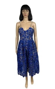 Selbstporträt gehäkelt ärmelloses Kleid Azaelea A Line Größe 8 - Bild 1 von 15