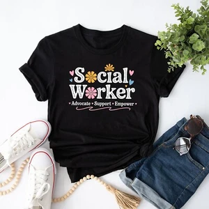 Social Worker Appreciation Flower Social Work Month 2025 T-Shirt - Picture 1 of 21