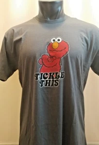 Mens size large grey t shirt funny elmo tickle this sesame street gray new(a14) - Picture 1 of 12