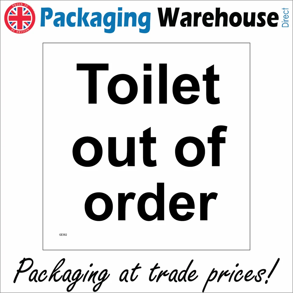 GE382 TOILET OUT OF ORDER SIGN LOO REPAIR DAMAGED BROKEN CLEANING WASH CUBICLE - Image 1 of 1