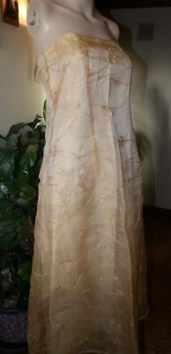 Robe cocktail bustier longue mariage doré perle borderie T: 38 M by Mayra (250e) - Photo 1/4