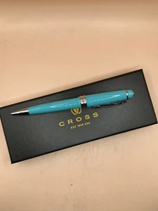 Cross Bailey Light Ballpoint Pen Teal with Chrome AT0742-6 NEW In The Box - Picture 1 of 2