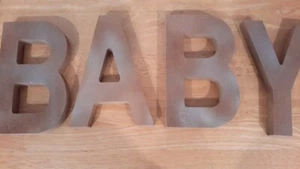 BABY Letters Neutral Color 8" Height Nursery/Baby Shower Decor by ArtMinds EUC - Picture 1 of 6
