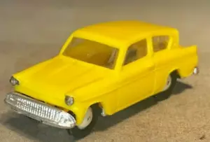 1960 Ford Anglia HO Scale Anguplas Mini Cars Made in Spain Yellow - Picture 1 of 4