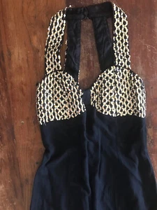 VTG 80s Gunne Sax Jessica McClintock sequin club little black dress wiggle look - Picture 1 of 9