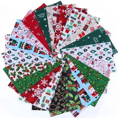 10" Pre-Cut Fabric Squares  - CHRISTMAS Prints - 40 Pieces - Image 1 of 3