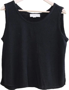 FRENCH RAGS Brenda French SZ (3) BLACK Rayon Knit TANK TOP Shell Layering - Picture 1 of 3