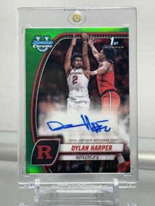 2024-25 Bowman Chrome University DYLAN HARPER refractor verde/99 autógrafo automático - Imagen 1 de 2