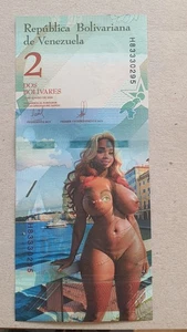 INVERNUM7 -Street life * 2 bolívares *Billete genuino * sin BANKSY,-) Desnudo Nº670 - Imagen 1 de 2