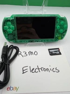 Sony PlayStation PSP 3000 Clear Green console w/ charger/battery/  128gb Sd - Image 1 of 3